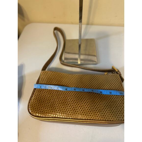 VTG Genuine Leather Shoulder Bag Baguette Textured Boho Y2K - Picture 8 of 13